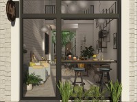 Mẫu Thiết Kế Mô Hình Quán Cafe Kết Hợp Nhà ở