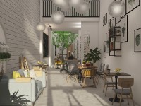 Mẫu Thiết Kế Mô Hình Quán Cafe Kết Hợp Nhà ở