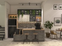 Mẫu Thiết Kế Mô Hình Quán Cafe Kết Hợp Nhà ở