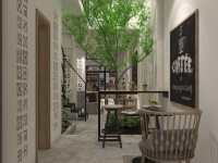 Mẫu Thiết Kế Mô Hình Quán Cafe Kết Hợp Nhà ở