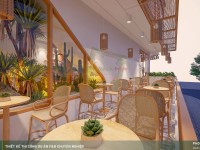 Thiết kế thi công quán cafe phong cách Địa Trung Hải - Aloha Coffee Quận 7