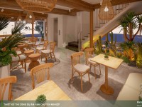 Thiết kế thi công quán cafe phong cách Địa Trung Hải - Aloha Coffee Quận 7