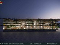 Thiết kế thi công quán cafe 300m2 CUỐN HÚT khách hàng tại Rach Giá