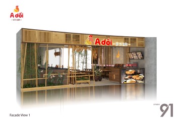 Mẫu thiết kế nhà hàng A Dổi Gà Ta Quán - TTTM Crescent Mall 