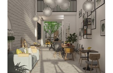 Mẫu Thiết Kế Mô Hình Quán Cafe Kết Hợp Nhà ở