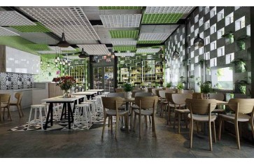 Mẫu thiết kế nội thất quán Cafe Xanh