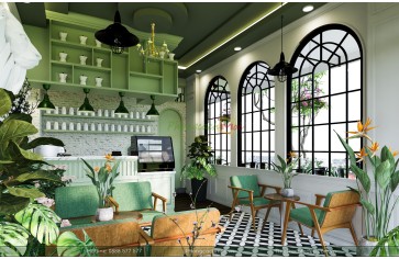 Thiết kế quán cafe phong cách nhiệt đới - 5717 Coffee