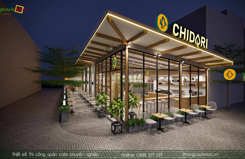 Thiết kế thi công quán cafe 300m2 CUỐN HÚT khách hàng tại Rach Giá