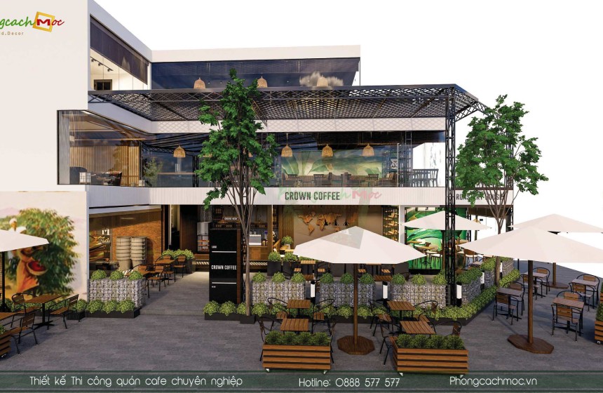 Crown Coffee Bình Phước - Mẫu thiết kế quán cafe hiện đại