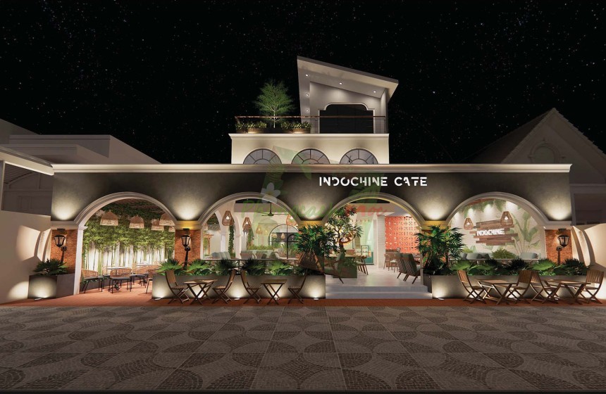 Thiết kế quán cafe Indochine Long Xuyên - Phong cách quán cafe Việt Nam 450m2
