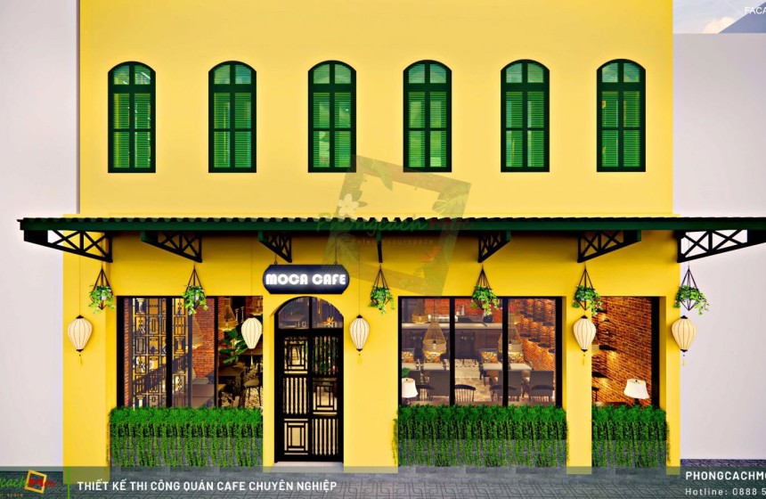Thiết Kế Quán Cafe Với Sắc Màu Nhiệt Đới 