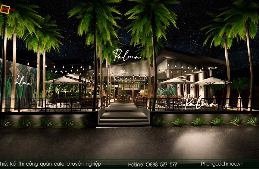 Thiết kế quán cafe hiện đại Palma The Garden Cafe
