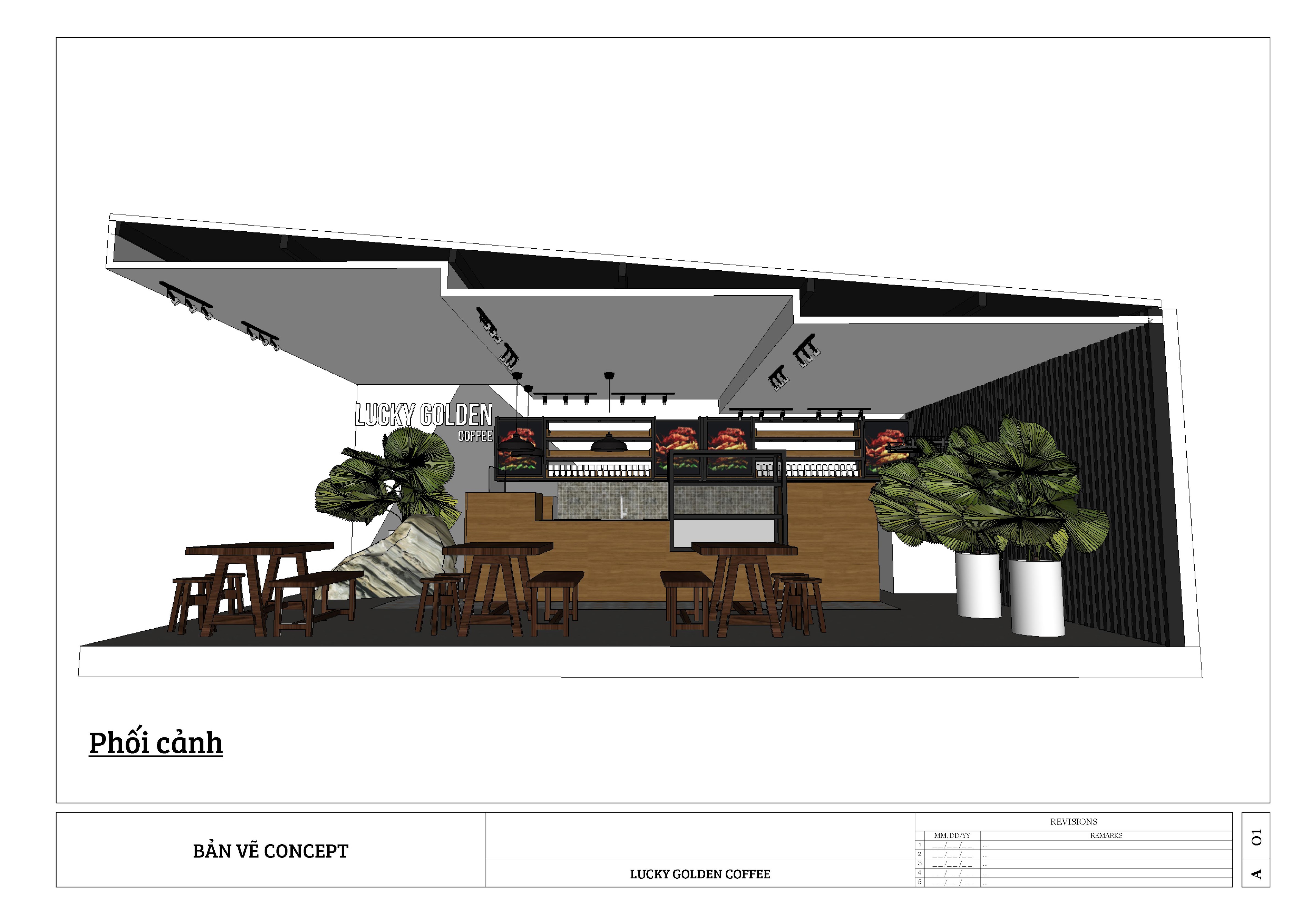 Mẫu thiết kế 2D Lucky Garden Coffee