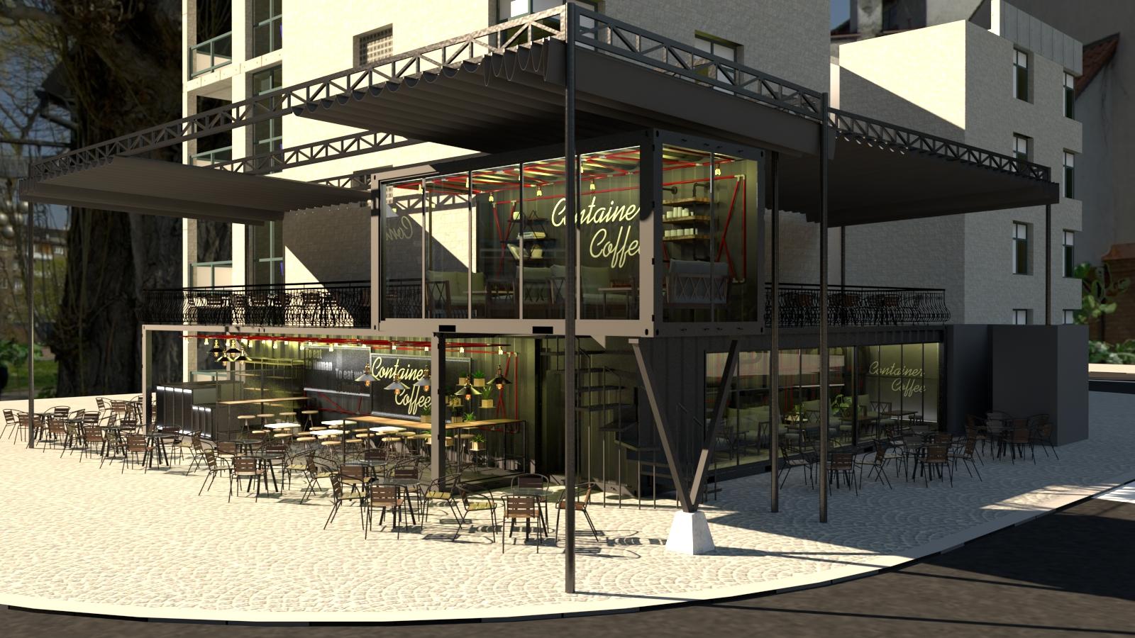Mẫu thiết kế 3D Container Coffee