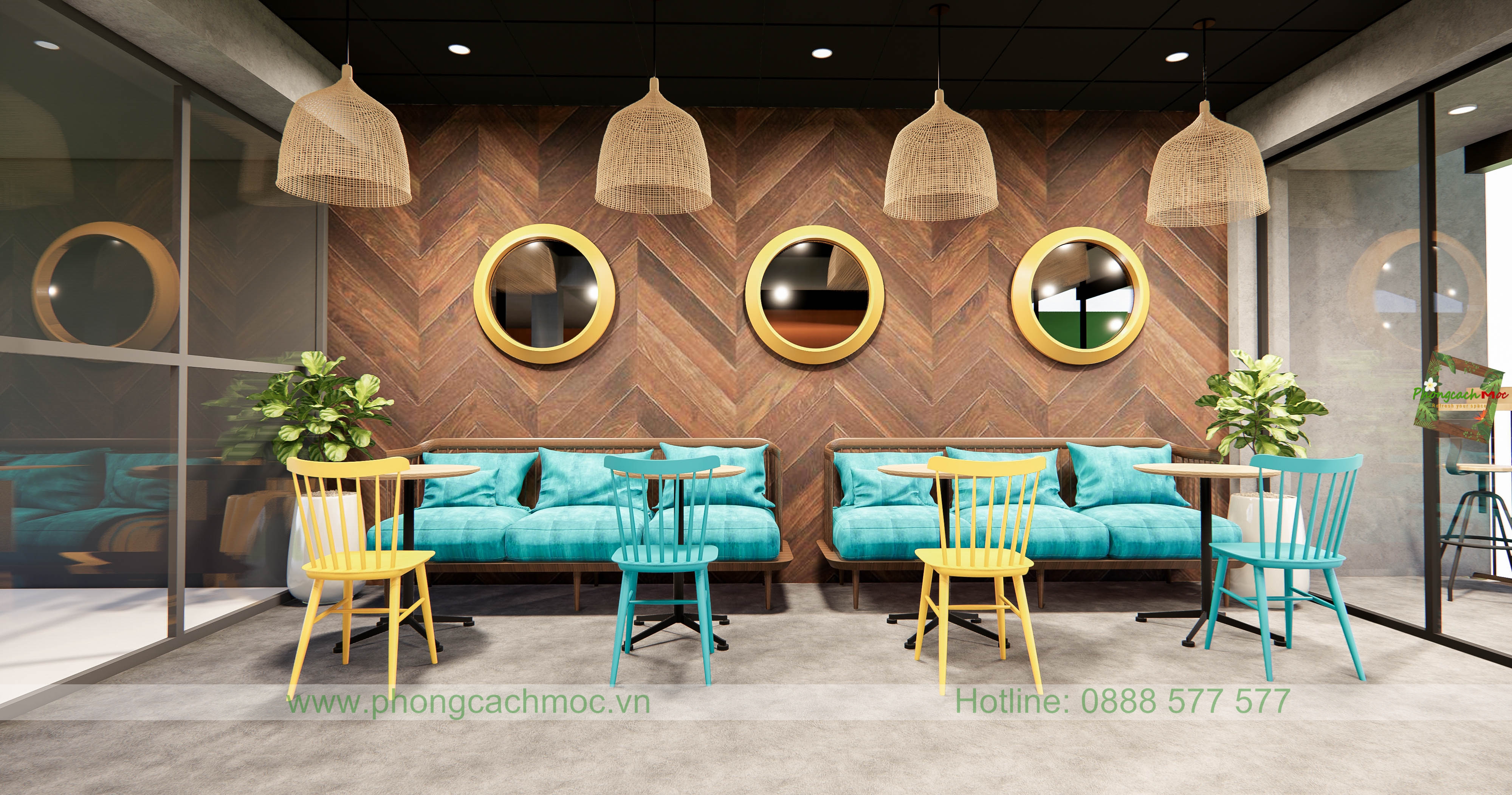 Thiêt kế quán cafe SamHouse - Bình Dương 