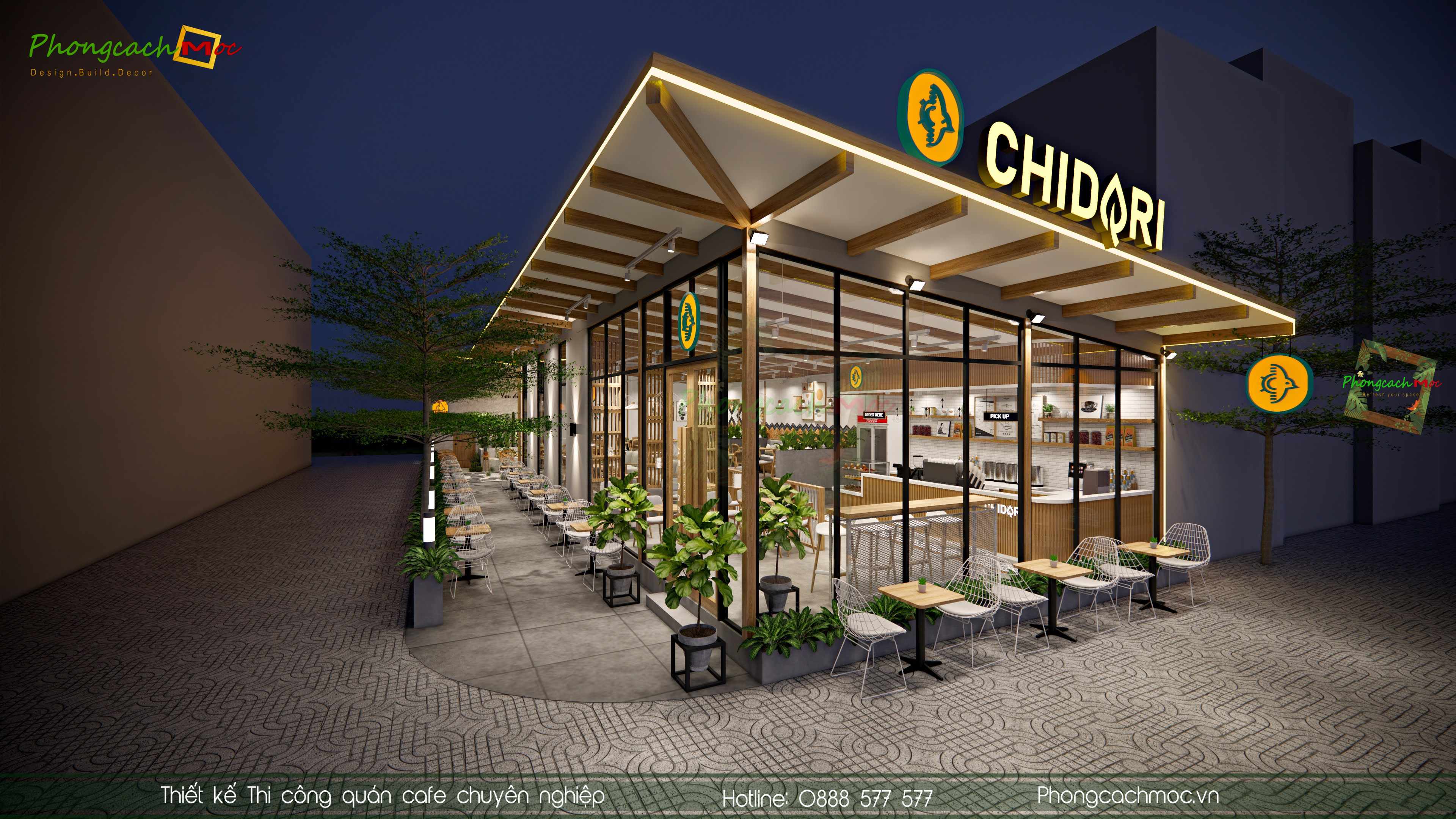 Thiết kế thi công quán cafe 300m2 CUỐN HÚT khách hàng tại Rach Giá