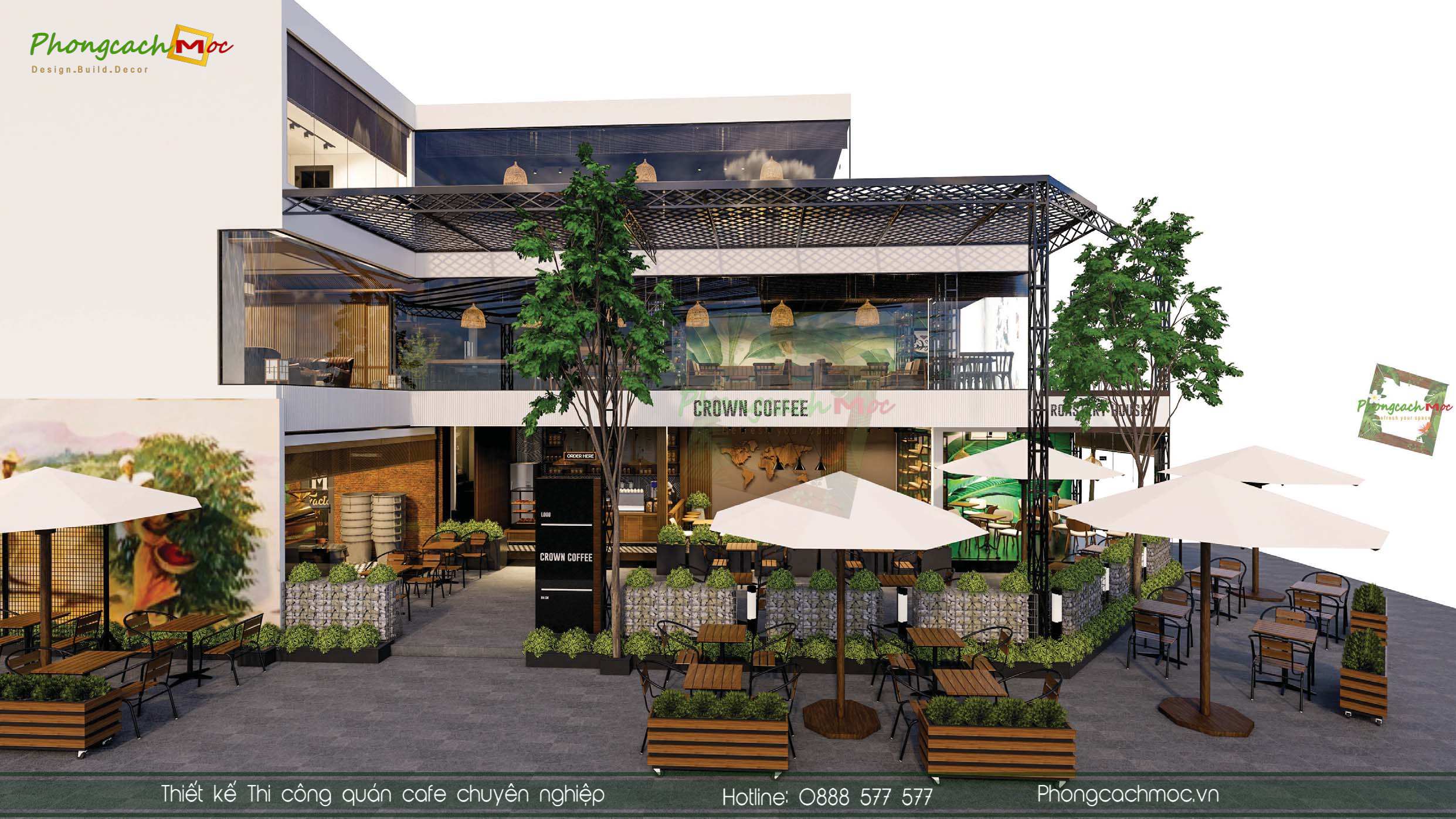 Crown Coffee Bình Phước - Mẫu thiết kế quán cafe hiện đại