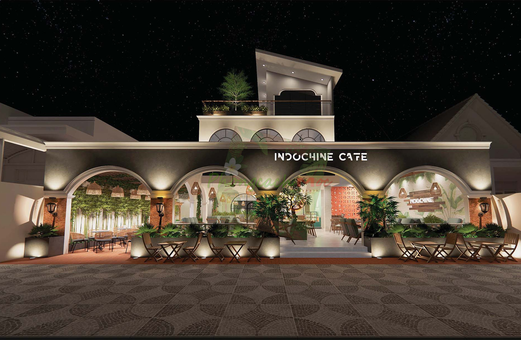 Thiết kế quán cafe Indochine Long Xuyên - Phong cách quán cafe Việt Nam 450m2
