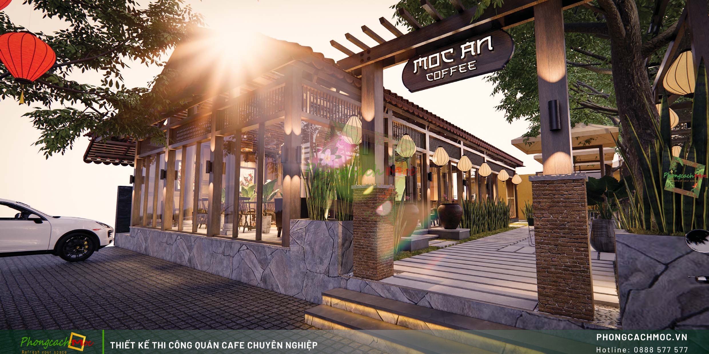 Mộc An Coffee - Mẫu thiết kế quán cafe được lấy cảm hứng từ phong cách Indochine cổ điển