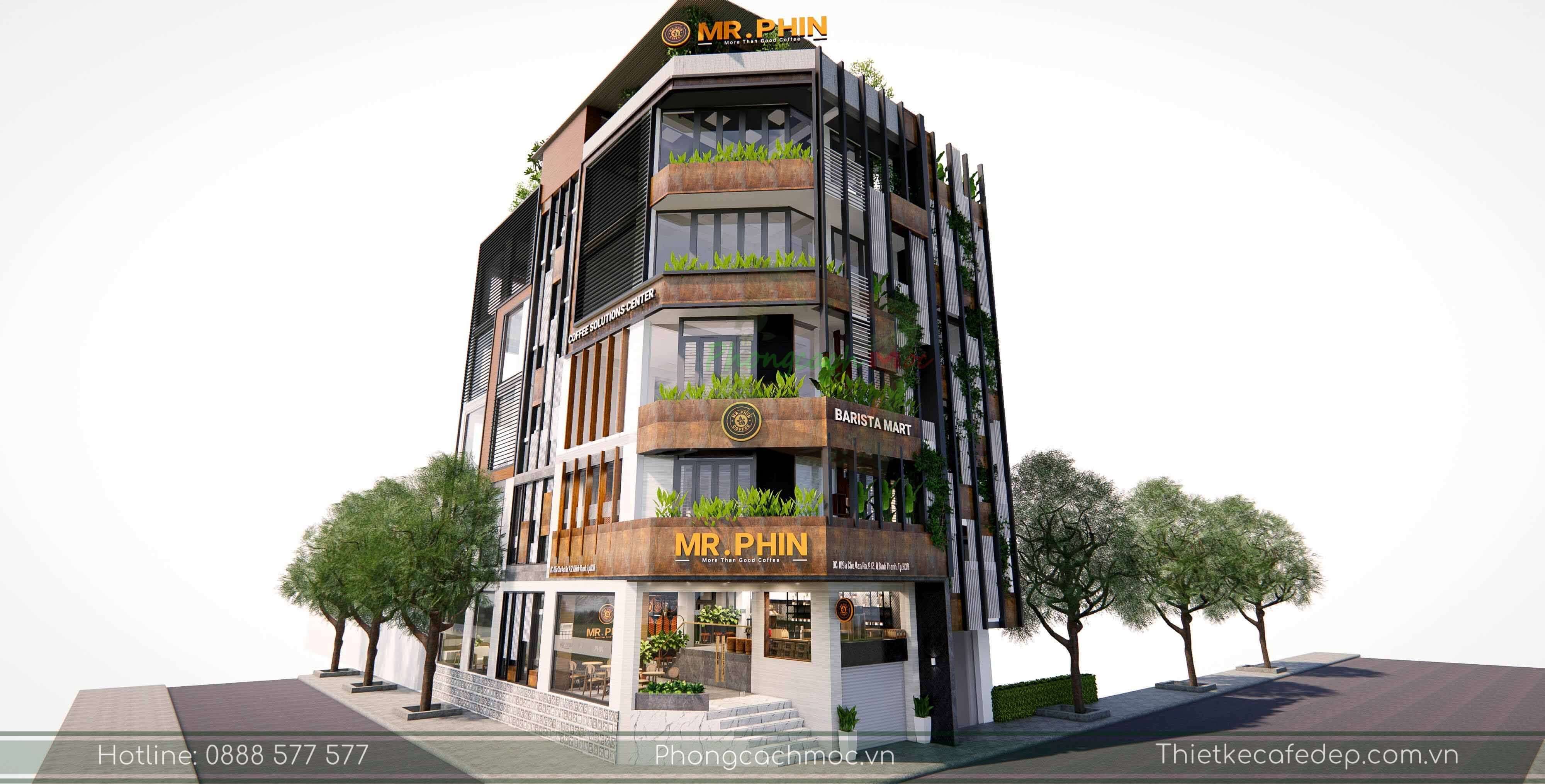 Mr.Phin Coffee - Mẫu thiết kế quán cafe nhà phố 340m2 đẹp tại Bình Thạnh