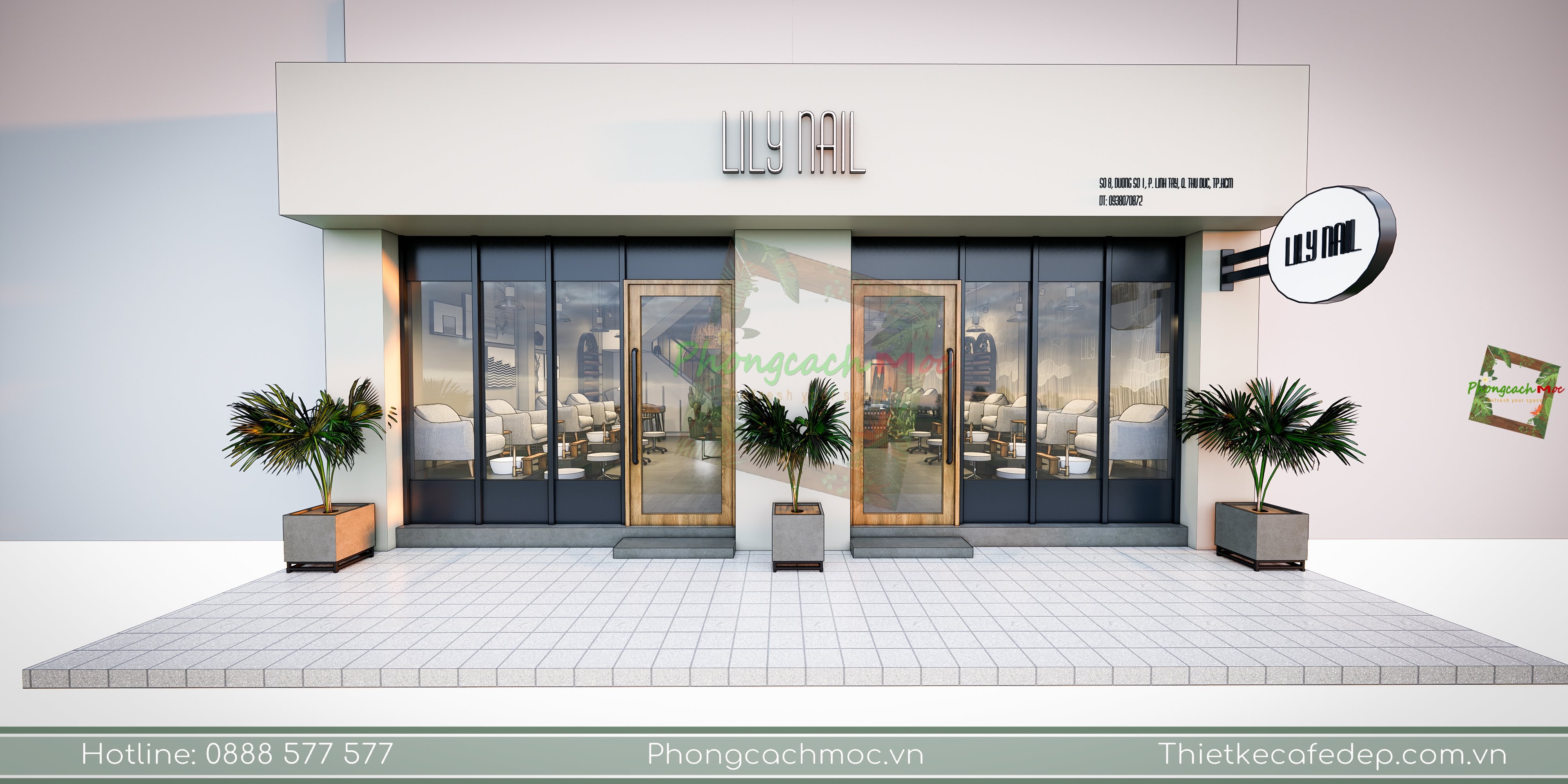 Thiết kế Lily Nail - Tiệm Nail 150m2 