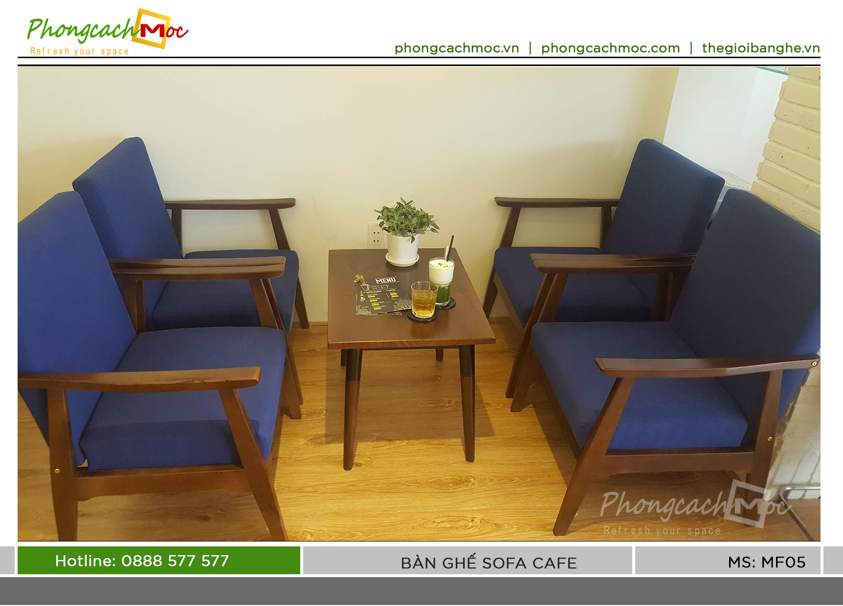 Ghế gỗ sofa cafe MF05